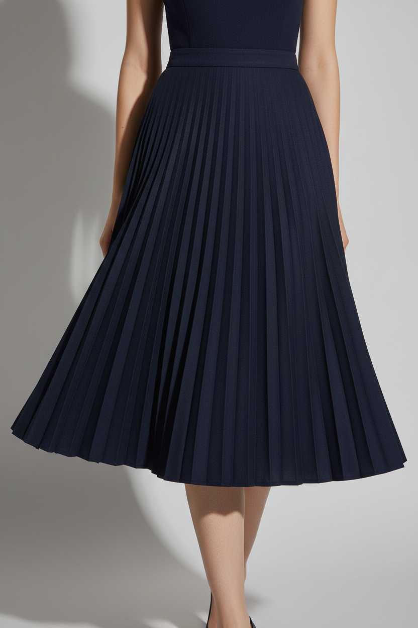 Midi Pleated Twirl Skirt