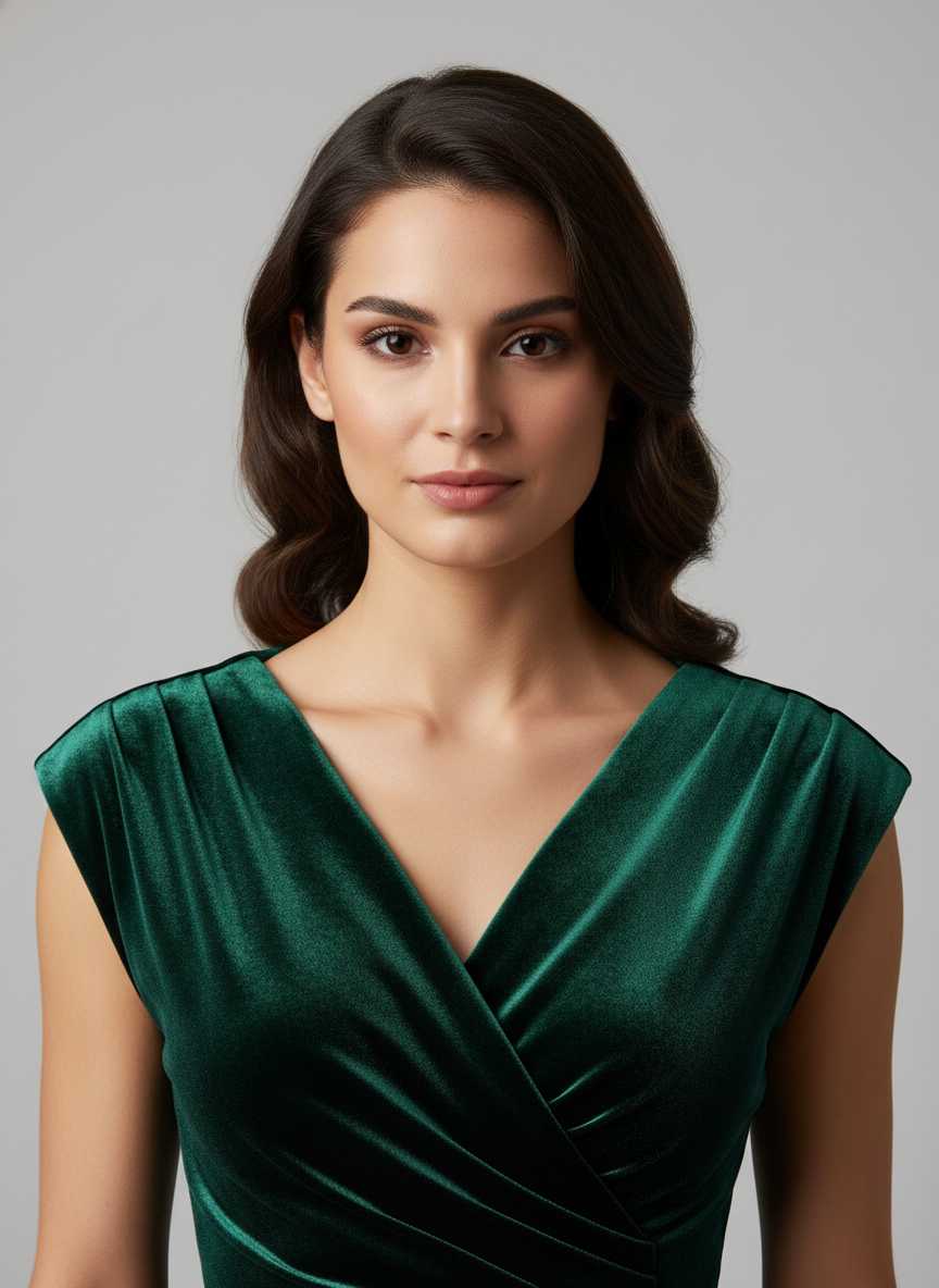 Soiree Velvet V-Neck Cocktail Dress